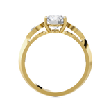 Round Lab Grown Diamond Side Stone Engagement Ring