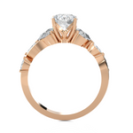 Round Lab Grown Diamond Side Stone Engagement Ring