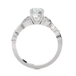 Round Lab Grown Diamond Side Stone Engagement Ring
