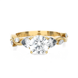 Round Lab Grown Diamond Side Stone Engagement Ring