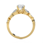 Round Lab Grown Diamond Side Stone Engagement Ring