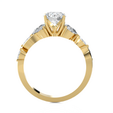 Round Lab Grown Diamond Side Stone Engagement Ring