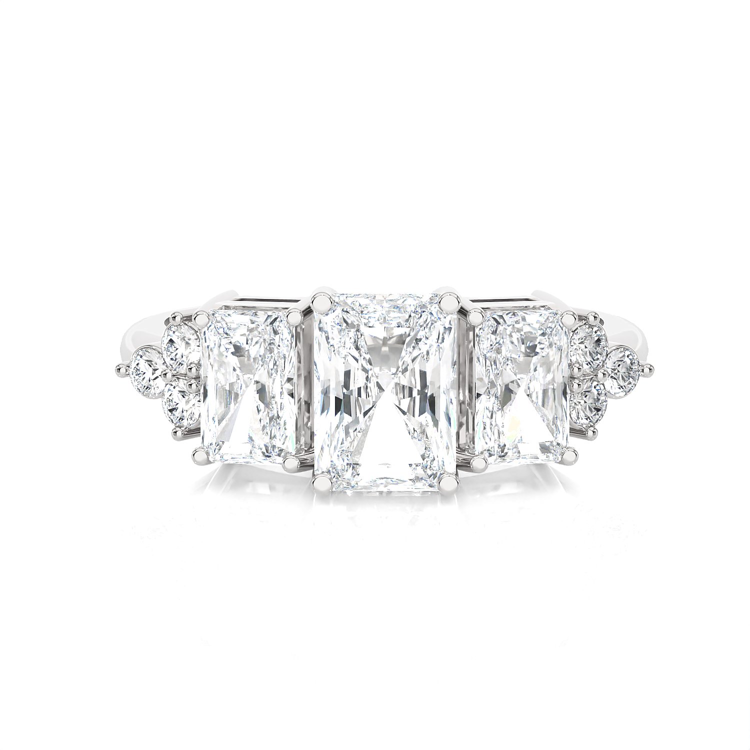 2 ctw Emerald-Cut Three Stone Lab Grown Diamond Ring
