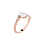 Pear-Shaped Lab Grown Diamond Side Stone Engagement Ring