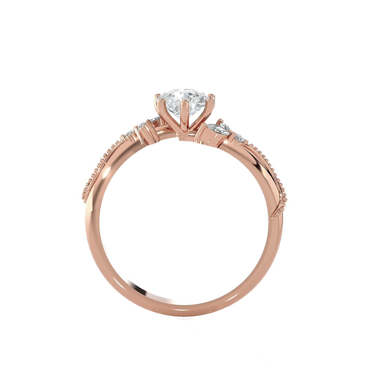 Pear-Shaped Lab Grown Diamond Side Stone Engagement Ring