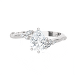 Pear-Shaped Lab Grown Diamond Side Stone Engagement Ring