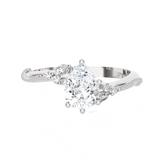Pear-Shaped Lab Grown Diamond Side Stone Engagement Ring