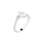 Pear-Shaped Lab Grown Diamond Side Stone Engagement Ring