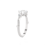 Pear-Shaped Lab Grown Diamond Side Stone Engagement Ring