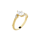 Pear-Shaped Lab Grown Diamond Side Stone Engagement Ring