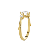 Pear-Shaped Lab Grown Diamond Side Stone Engagement Ring