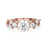 Round Lab Grown Diamond Side Stone Engagement Ring