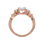 Round Lab Grown Diamond Side Stone Engagement Ring