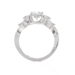 Round Lab Grown Diamond Side Stone Engagement Ring
