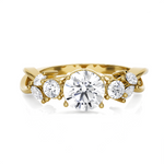 Round Lab Grown Diamond Side Stone Engagement Ring