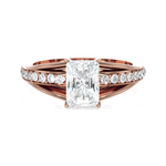 Emerald cut lab grown diamond side?stone?ring