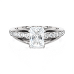 Emerald cut lab grown diamond side?stone?ring