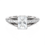 Emerald cut lab grown diamond side?stone?ring
