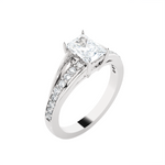 Emerald cut lab grown diamond side?stone?ring