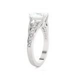 Emerald cut lab grown diamond side?stone?ring