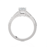 Emerald cut lab grown diamond side?stone?ring