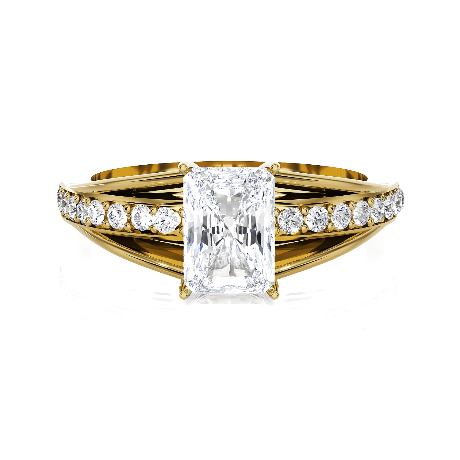 Emerald cut lab grown diamond side?stone?ring