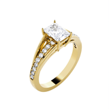 Emerald cut lab grown diamond side?stone?ring