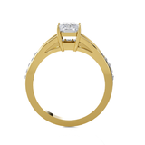 Emerald cut lab grown diamond side?stone?ring
