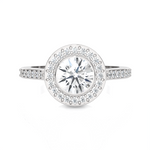 Round Lab Grown Diamond Halo Engagement Ring