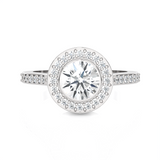 Round Lab Grown Diamond Halo Engagement Ring