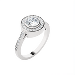 Round Lab Grown Diamond Halo Engagement Ring