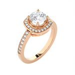 Round Lab Grown Diamond Halo Engagement Ring