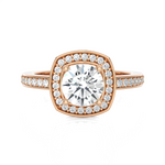Round Lab Grown Diamond Halo Engagement Ring