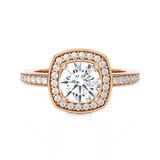 Round Lab Grown Diamond Halo Engagement Ring