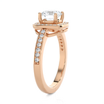 Round Lab Grown Diamond Halo Engagement Ring
