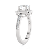 Round Lab Grown Diamond Halo Engagement Ring