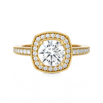 Round Lab Grown Diamond Halo Engagement Ring
