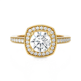 Round Lab Grown Diamond Halo Engagement Ring