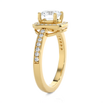 Round Lab Grown Diamond Halo Engagement Ring