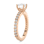 Round Lab Grown Diamond Side Stone Engagement Ring