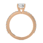 Round Lab Grown Diamond Side Stone Engagement Ring