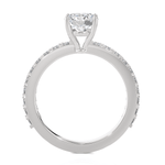 Round Lab Grown Diamond Side Stone Engagement Ring