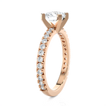 Round Lab Grown Diamond Side Stone Engagement Ring