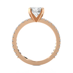 Round Lab Grown Diamond Side Stone Engagement Ring