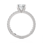 Round Lab Grown Diamond Side Stone Engagement Ring