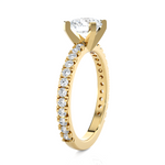Round Lab Grown Diamond Side Stone Engagement Ring