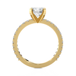 Round Lab Grown Diamond Side Stone Engagement Ring
