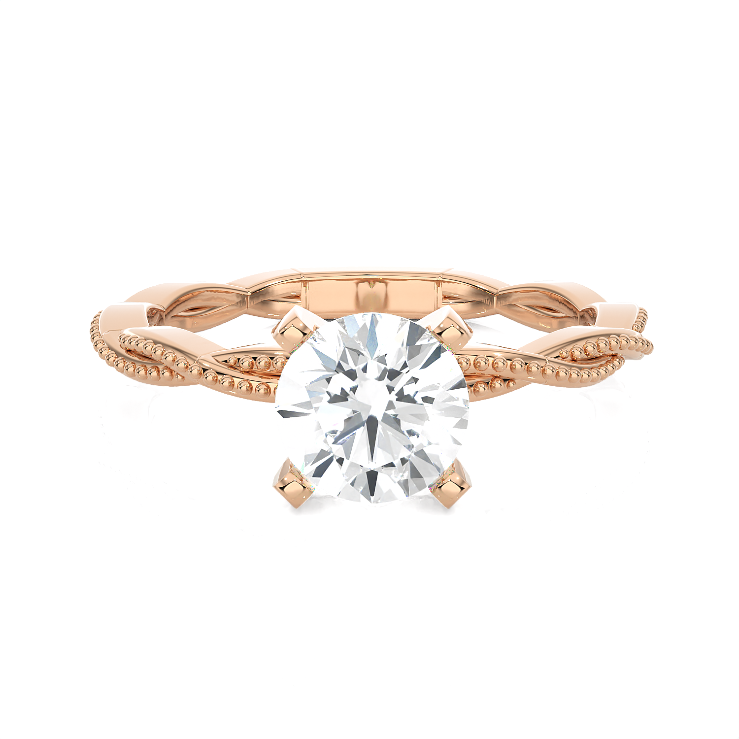 Round Lab Grown Diamond Solitaire Engagement Ring