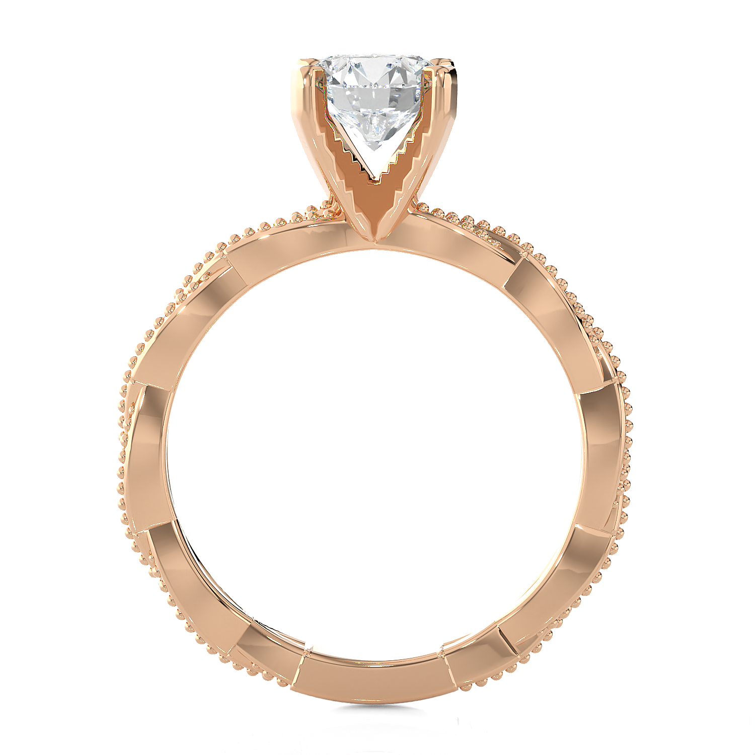 Round Lab Grown Diamond Solitaire Engagement Ring