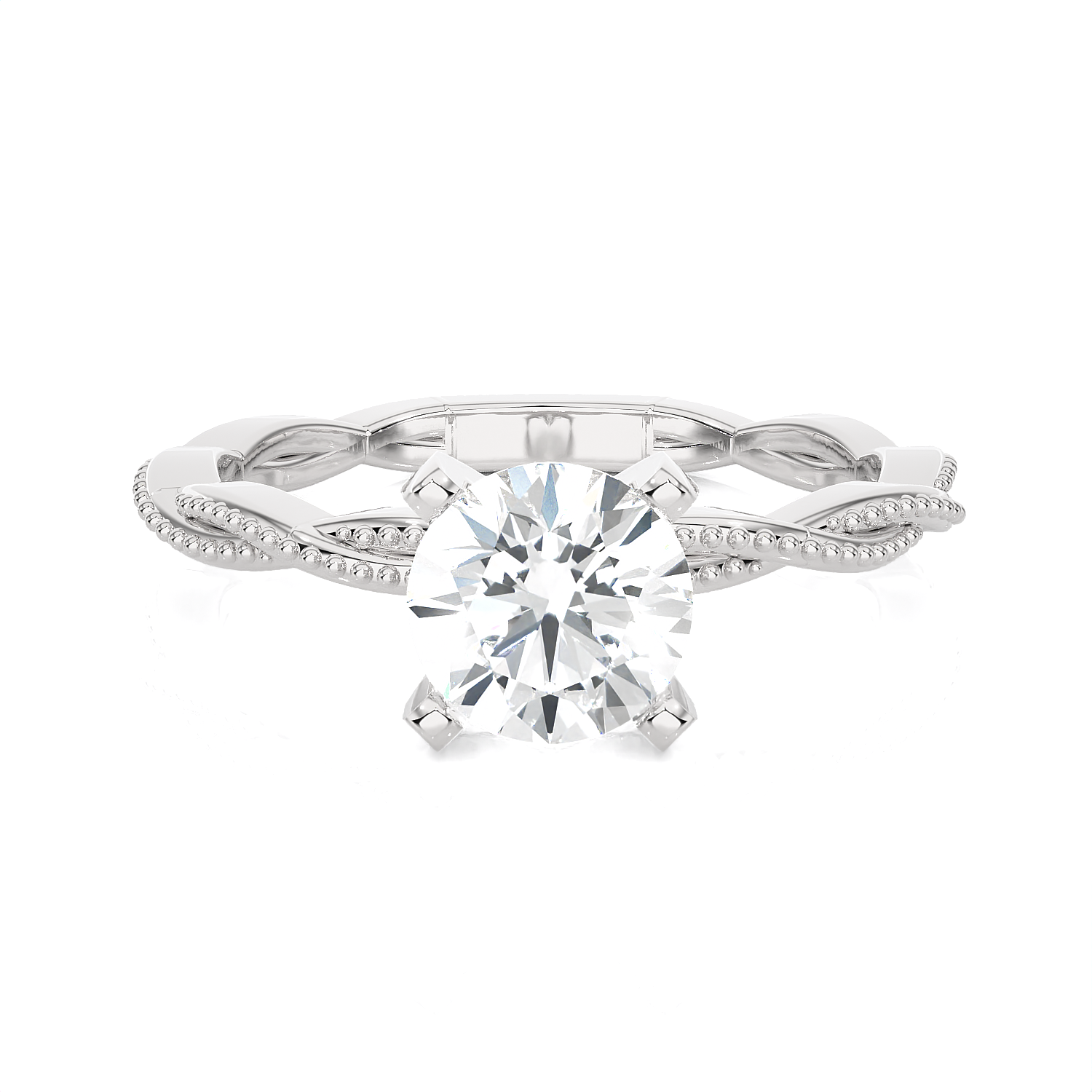 Round Lab Grown Diamond Solitaire Engagement Ring